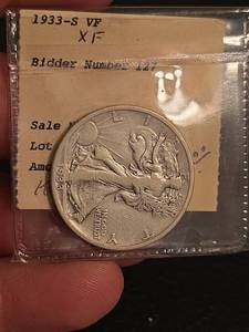 lot 45 image: 1933-S XF Walking Liberty Silver half dollar