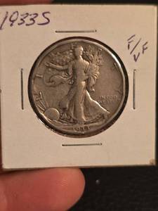 lot 47 image: 1933-S Walking Liberty Silver half dollar