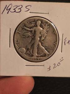 lot 49 image: 1933-S Walking Liberty Silver half dollar