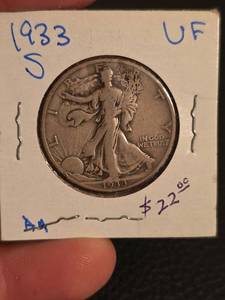 lot 54 image: 1933-S Walking Liberty Silver half dollar