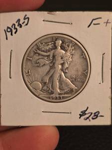 lot 55 image: 1933-S Walking Liberty Silver half dollar