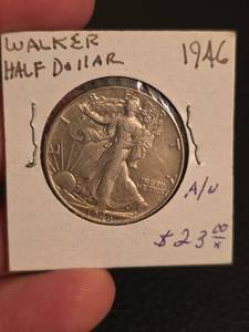 lot 68 image: 1946 Walking Liberty Silver half dollar