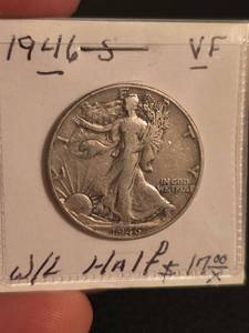 lot 70 image: 1946-S Walking Liberty Silver half dollar