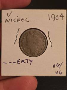 lot 84 image: 1904 V nickle