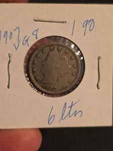lot 89 image: 1907 V nickle
