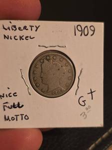 lot 94 image: 1909 V nickle