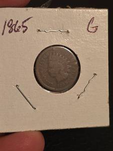 lot 104 image: 1865 Indian head penny