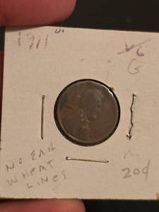 lot 148 image: 1911 Lincoln Wheat penny