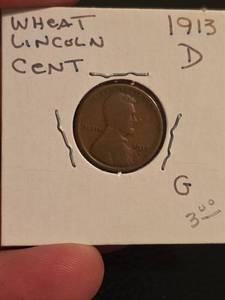 lot 150 image: 1913-D Lincoln Wheat penny