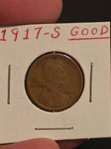 lot 152 image: 1917-S Lincoln Wheat penny