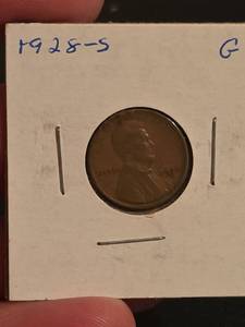 lot 156 image: 1928-S Lincoln Wheat penny