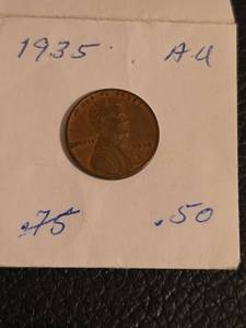 lot 163 image: 1935 Lincoln Wheat penny