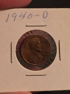 lot 168 image: 1940-D Lincoln Wheat penny