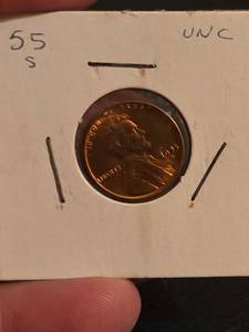 lot 173 image: 1955-S Uncirculated Lincoln Wheat penny