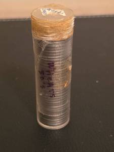 lot 186 image: Tube of 1938 - 1939 Jefferson nickles