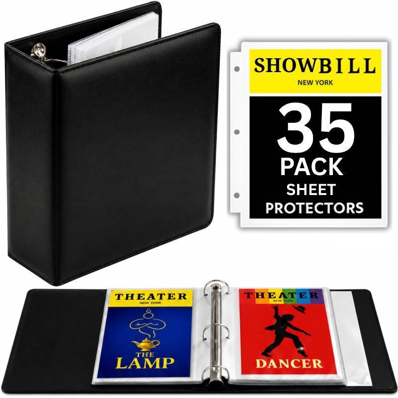 lot 59165 image: Playbill Binder with Sleeves, Broadway Showbill Organizer Gifts for Theater - Retail $25