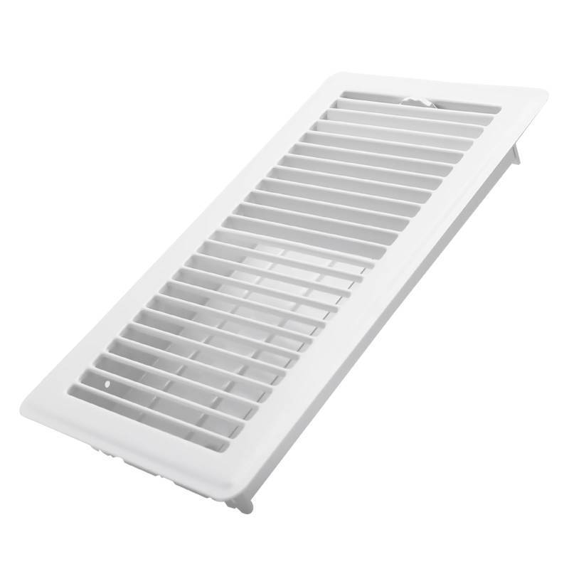 lot 64352 image: 6x12 Inch Floor Register - Heavy Duty Steel Walkable Floor Vents - Easy Adjust Air Supply Lever - Vent Covers for Home (White) - Retail $18