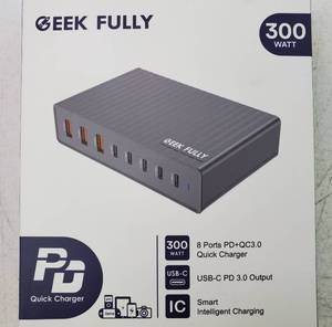 lot 39086 image: 300W GaN Power Adapter 8 Ports PDQC3.0 Quick Charger - Retail $40