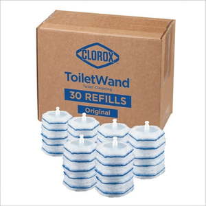 lot 39125 image: Clorox ToiletWand Toilet Cleaning Refills  Disinfecting Scrubbing Pads  30 Count - Retail $20