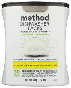 lot 39128 image: Method Dishwasher Detergent Packs, Lemon Mint, Count Unknown. - Retail $17