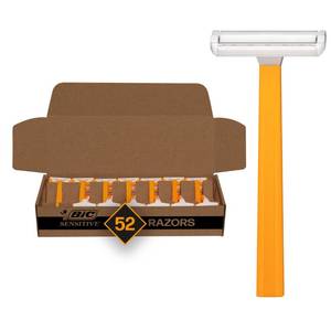 lot 39136 image: BIC Sensitive Men��s 1-Blade Disposable Razors, Smooth Shave, 52-Pack - Retail $13