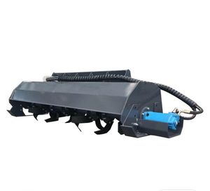 lot 111 image: Hydraulic Tiller Attachment with Blue Cylinder and Curved Tines