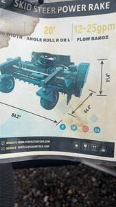 lot 200 image: Arteer Equipment SSPR-72W Skid Steer Power Rake 72 inch Cutting Width