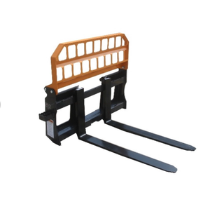 lot 211 image: Skid Steer Pallet Fork Attachment 4000 lb Capacity with Headache Rack