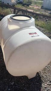 lot 243 image: 300 Gallon White Plastic Storage Tank with Lid