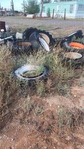 lot 420 image: Mixed Lot Tires and Wheels Various Sizes Agricultural and Commercial does not include lot 421 wheels.