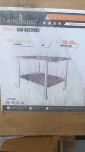 lot 761 image: LandHonor LHR-SST2430 Stainless Steel Work Table 24 x 30 x 33 in
