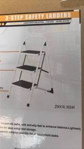 lot 778 image: Landoor 3-Step Safety Ladder Model LHR-SS3 28.3 in 330 lbs Capacity