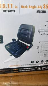 lot 795 image: LandHonor LHR-TS18 Universal Tractor Seat 18.11 in Adjustable Backrest 35-170°
