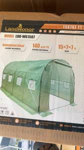 lot 817 image: LandHonor 15x7x7 ft Walk-In Greenhouse LHR-WG1507