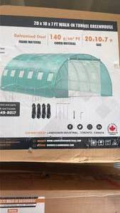 lot 818 image: Landsborough Galvanized Steel Frame Portable Greenhouse 20x10x7