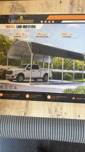 lot 820 image: LandHonor 11ft x 19ft Metal Carport LHR-MC1119C 26 Gauge 209 sq.ft