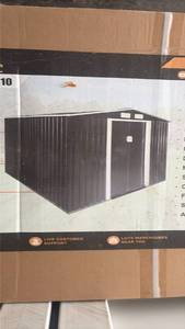 lot 675 image: 8ft x 10ft Galvanized Apex Roof Metal Shed