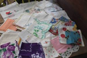 lot 4592 image: Vintage Tea Towels & Hankies