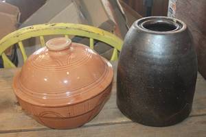 lot 4609 image: Vintage Crock Bowl and More