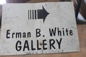 lot 4669 image: Metal Erman B. White Gallery Sign 12 x 17