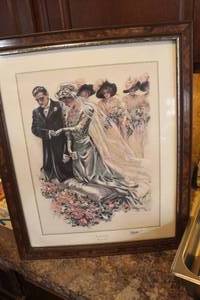 lot 4715 image: Antique 1911 Wedding Picture 11 x 19