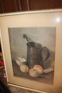 lot 4719 image: Vintage Fruit Picture wdamage on frame 19 x 23