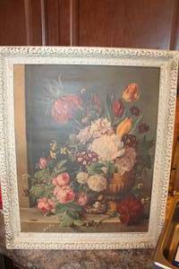 lot 4720 image: Vintage Flower Picture 19 x 23