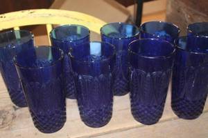 lot 4738 image: Cobalt Blue Drinking Glasses