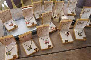 lot 4755 image: IOB Vintage Butterfly Necklaces & More