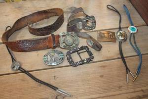 lot 4763 image: Bolo Ties, Belt Buckles and More