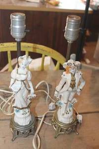 lot 4787 image: Antique Metal Based Lamps untested