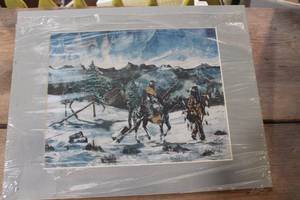 lot 4789 image: Lorenzo Black Lance, Brule Sioux Print 11 x 14