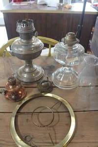 lot 4831 image: Antique Oil Lamp Bases and More