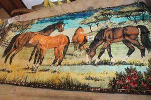 lot 4835 image: Vintage Horse Tapestry 20 x 38